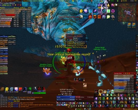 A new critical Stormstrike record against the Lurker Below, Serpentshrine Cavern.
